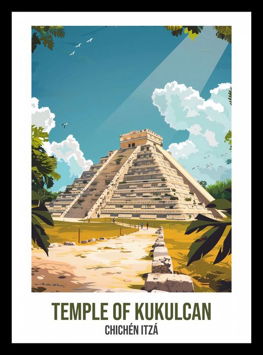 Plakat 20,5x28,4cm Temple of Kukulcan, Chichn Itz