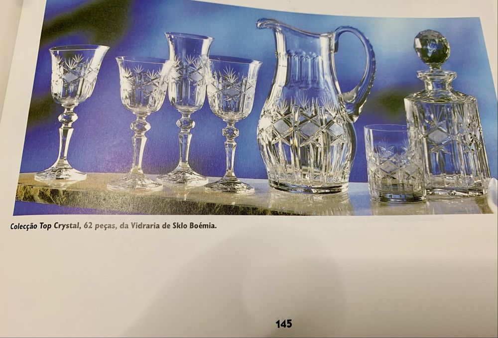 Serviço vintage copos cristal Bohemia