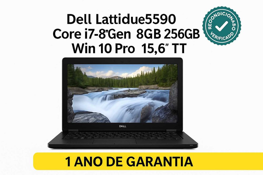 Portátil core i7-8 Dell Latitude 5590 Recondicionado - Alto Desempenho