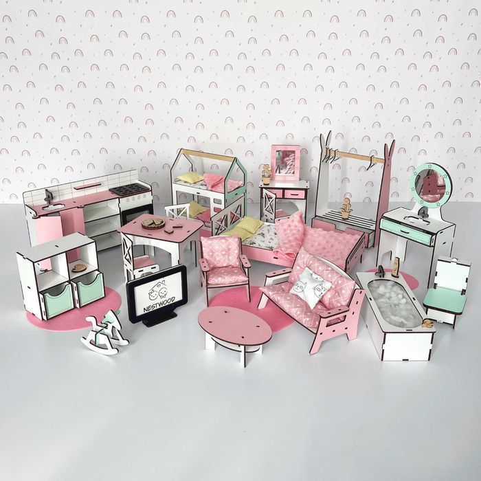 Меблі для ляльок Барбі Великий набір мебель для кукол Будинок Барбі