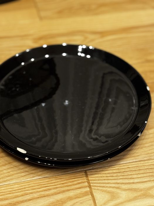 Czarne talerze H&M Home 6x duży, 5x mały