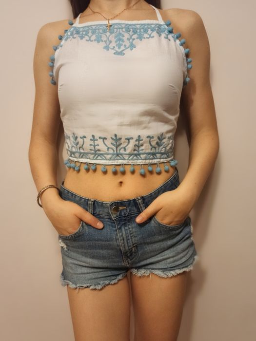 Crop top (koszulka) Boohoo na ramiączkach XXS-XS