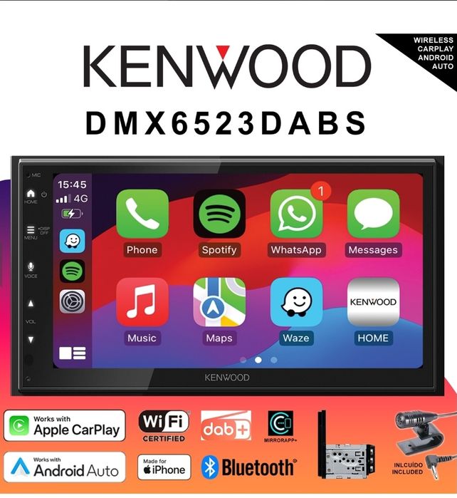 Rádio KENWOOD Android Auto e Carplay Auto