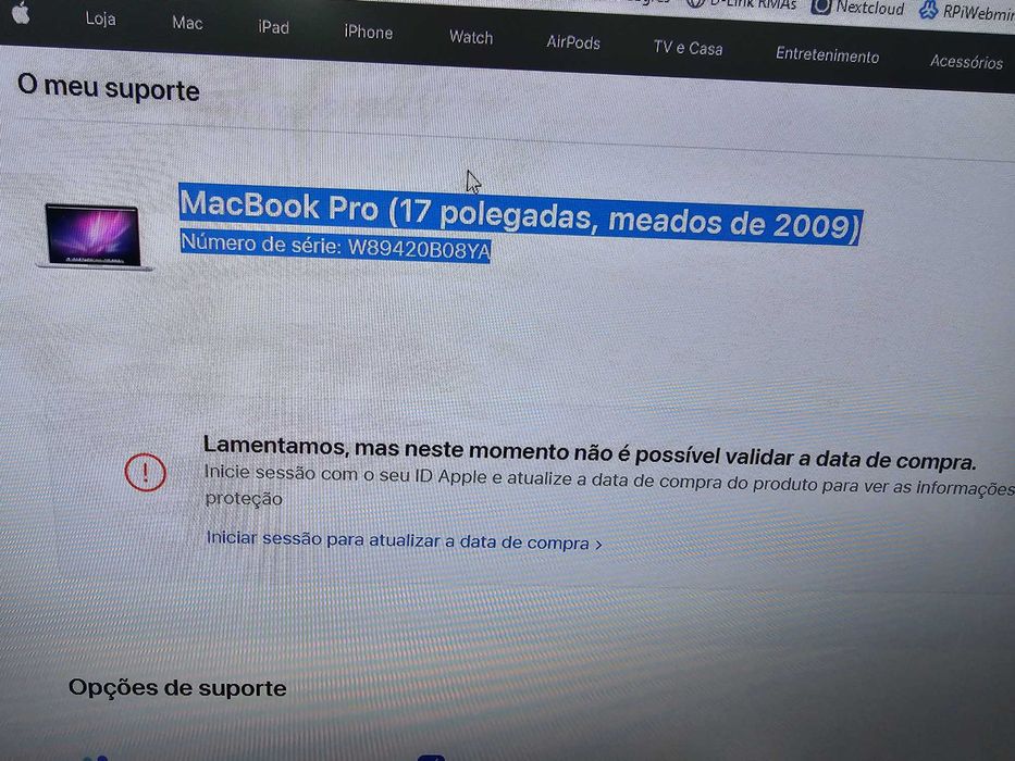 apple macbook pro 17 mid 2009 a1297 para peças...