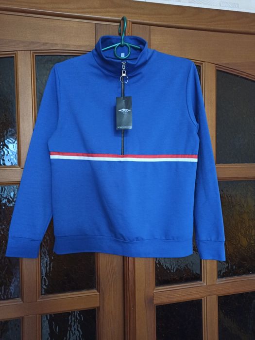 Толстовка 44 - 46 р спортивная кофта синяя мастерка худи