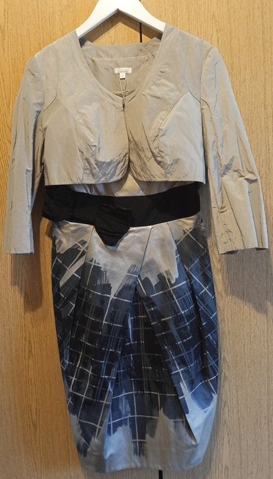 Elegancki komplet Solar: Sukienka tulipan + Bolerko, rozm. 36 (S)