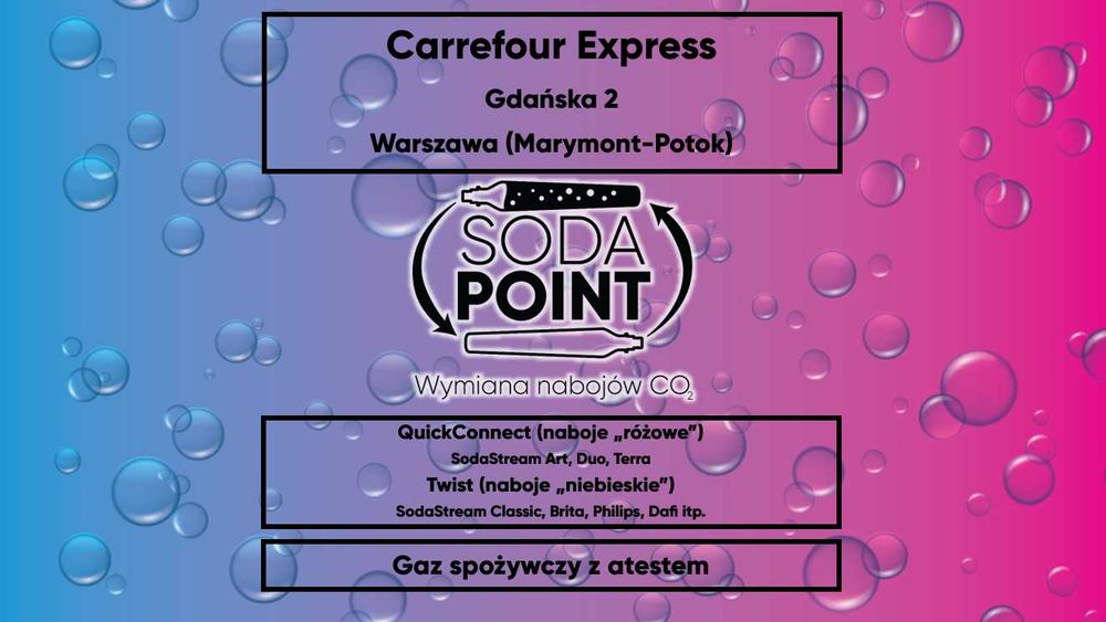 Sodastream Warszawa (Marymont-Potok), Gdańska 2 Wymiana nabojów CO2