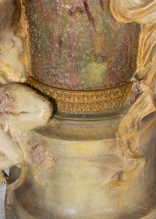 Relógio terracota Friedrich Goldscheider Arte Nova | século XIX