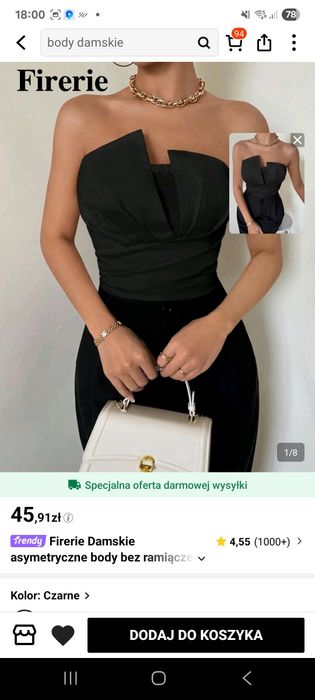 Body roz 38, M czarne, nowe