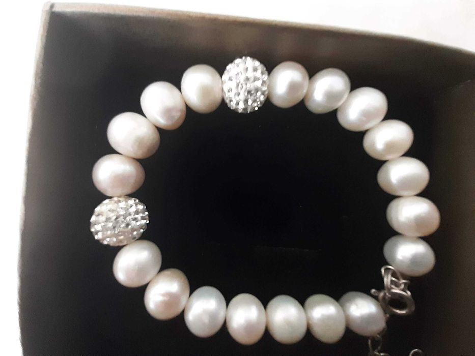 Pulseira pérolas e prata, nunca usada