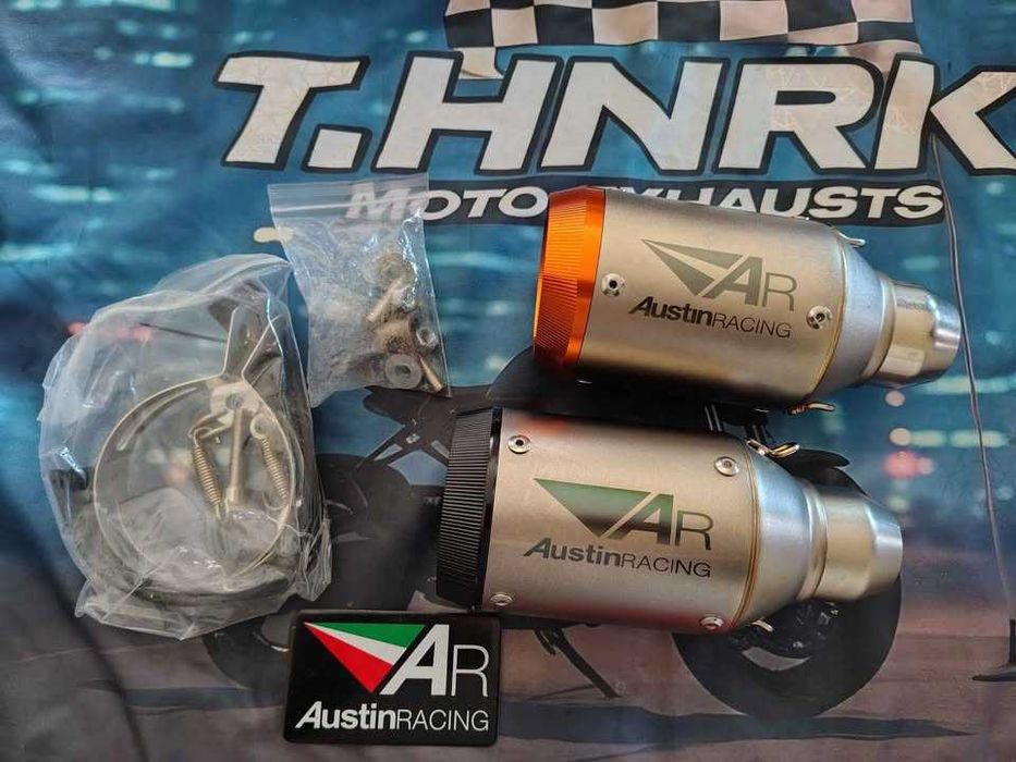 Austin racing GP1R - cinza - ponteira panela de escape moto- 51mm