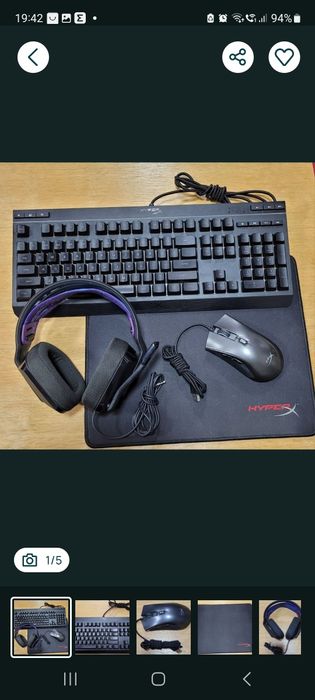 Zestaw gamingowy  - klawiatura, słuchawki,  muszka  i podkladka