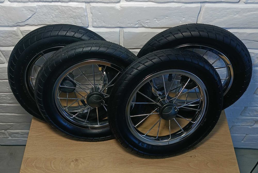 Koło do wózka dziecięcego 12 cali felga metalowa