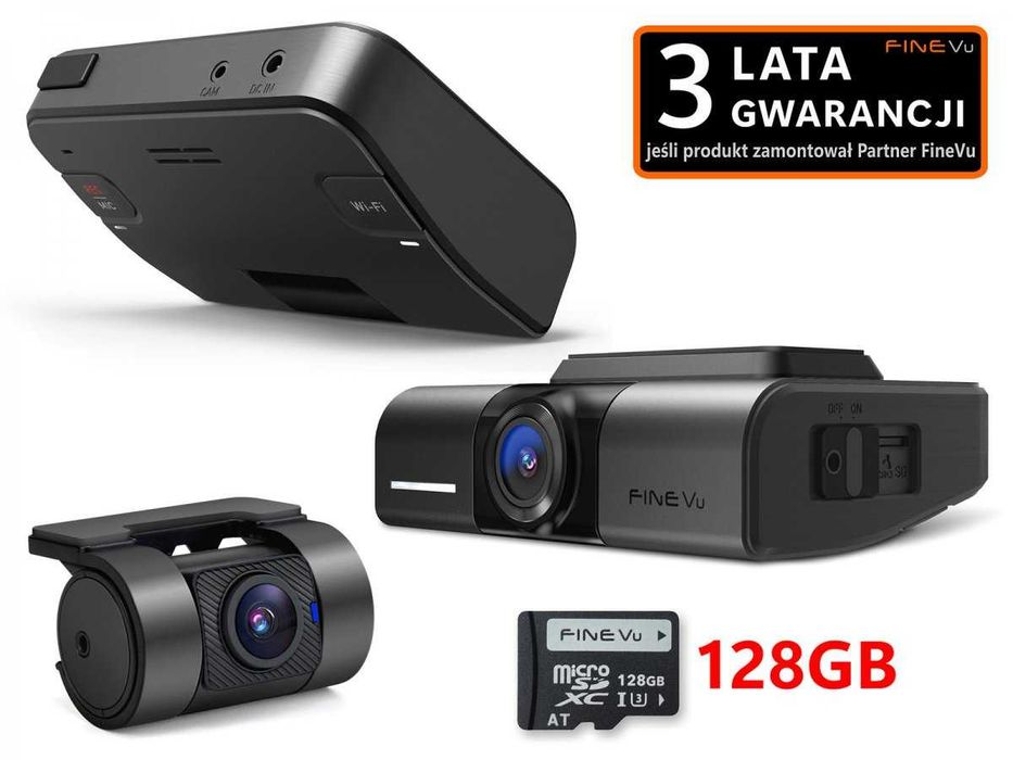 FineVu GX1000 /128GB - rejestrator 2xQHD WiFi GPS AI