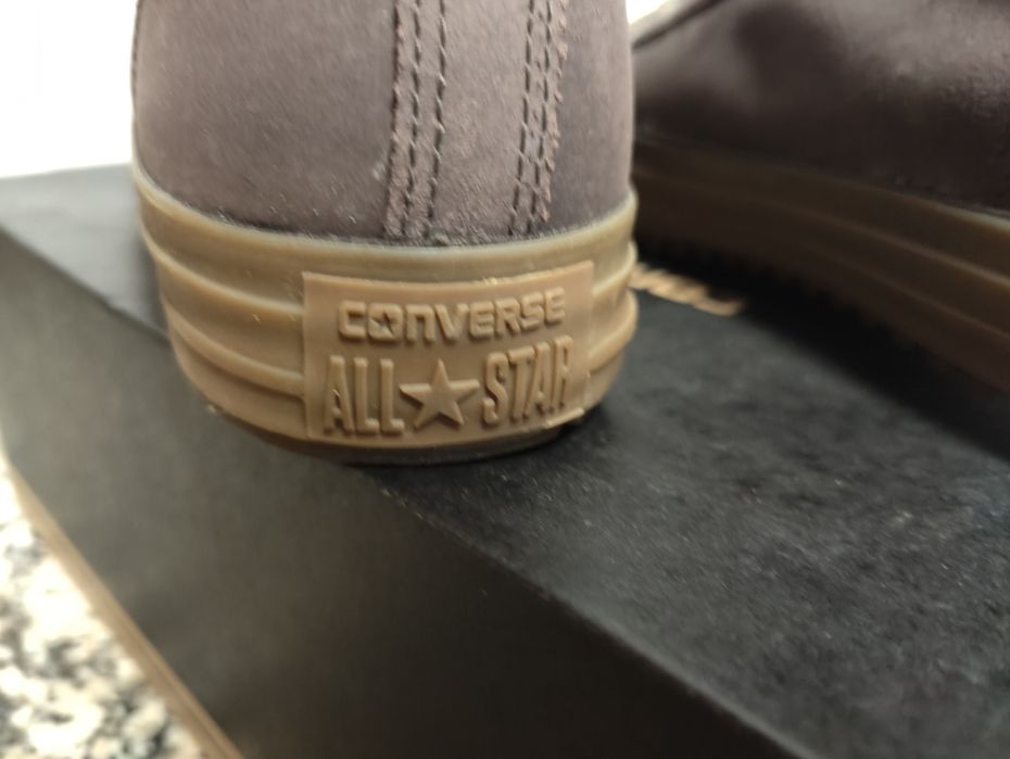 Converse All Star bota Castanhas em pele