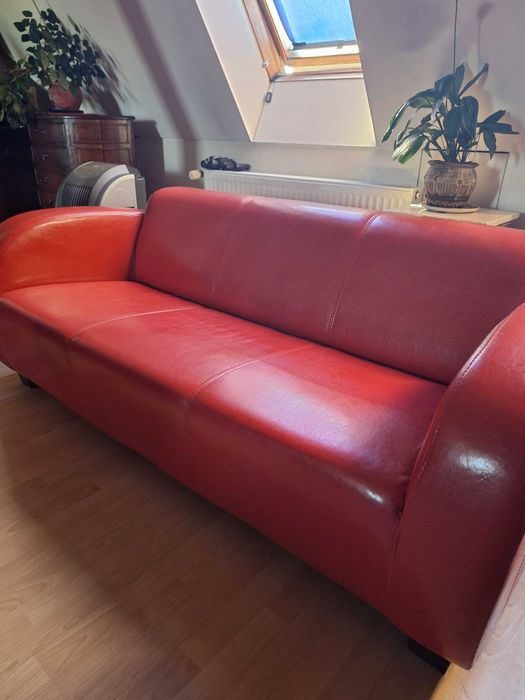 Elegancka kanapa skórzana + fotel - komplet