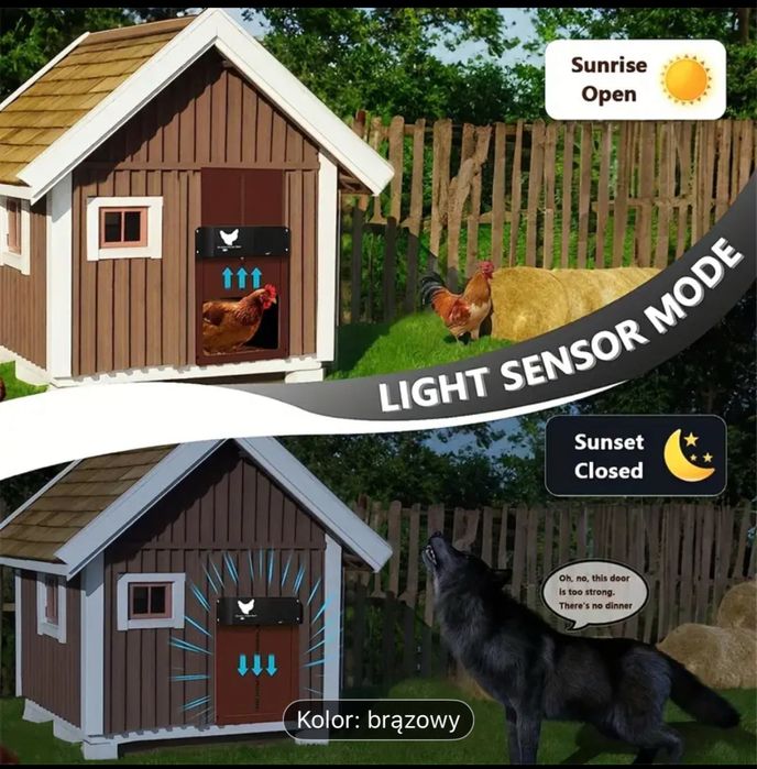 Drzwi do kurnika lub gołębnika