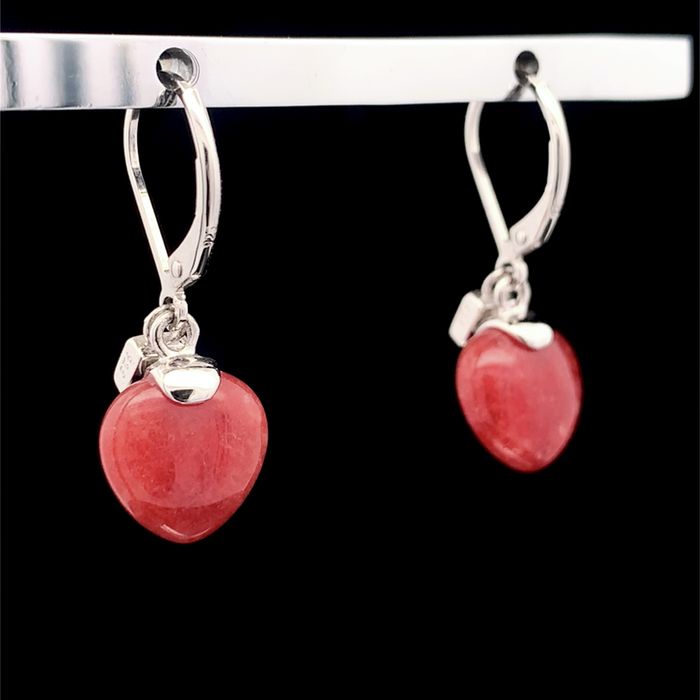 Kolczyki srebrne Elle z agatem serce – subtelna elegancja i styl