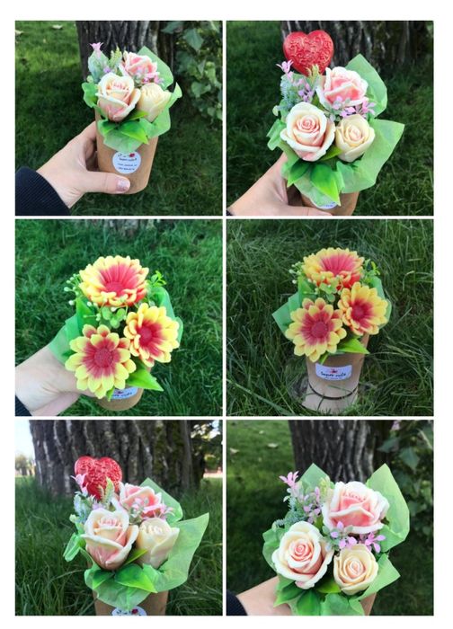 Букет з мила.Квіти з мила.Букет из мыла на день рождения.Оригинальный