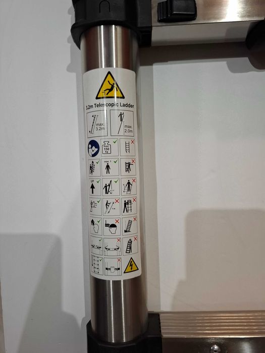 Escada telescópica até 3,2 metros aço inoxidável - NOVA - ENVIO GRÁTIS