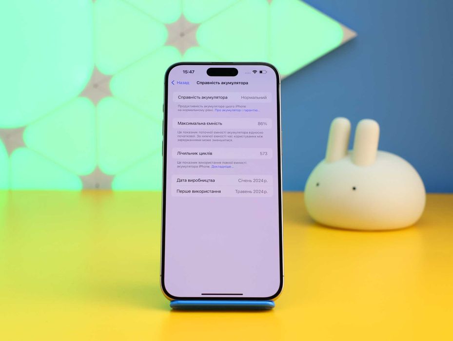 Смартфон Apple iPhone 15 Pro Max 256GB Natural(155204) Б/У З ГАРАНТІЄЮ
