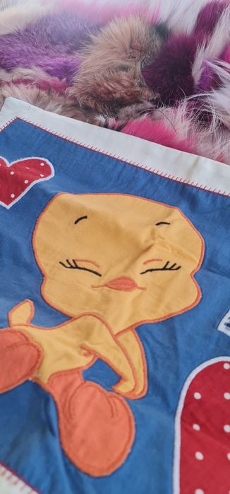 Poszewka na jaska poduszke handmade patchwork tweety