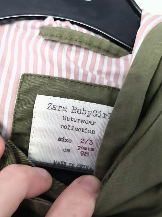 Parka dziewczęca Zara Girl 98 zebra khaki