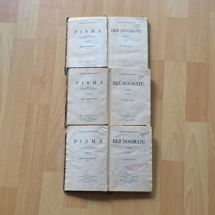 Henryk Sienkiewicz Bez Dogmatu Przedwojenne 1934r Komplet Sygnowane