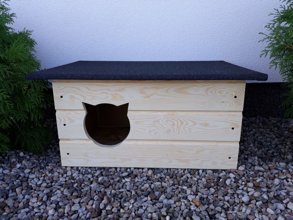 Buda dla kota z przedsionkiem, domek dla kota
