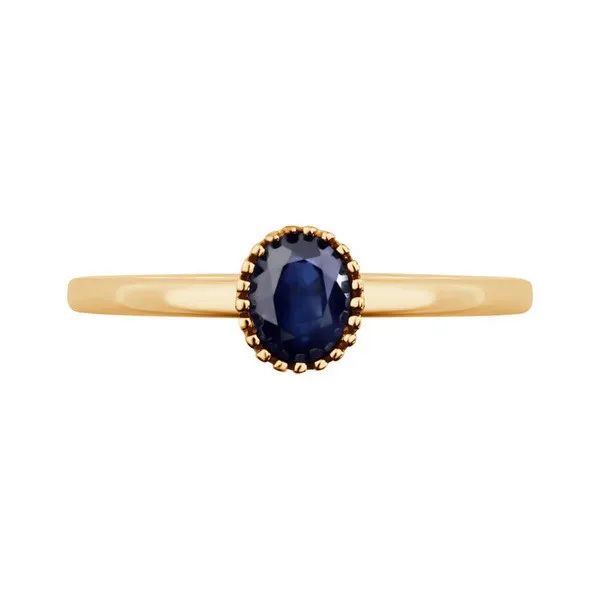 pierścionek z żółtego złota z szafirem 0,50ct elegancki