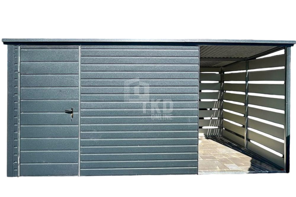 Schowek Domek Ogrodowy 2,5X2,5M + Wiata 1,5M Drzwi Dach Spad Tkd265