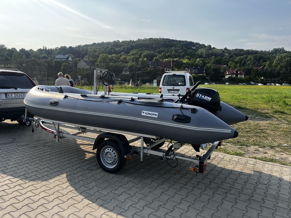 Nowy zestaw Łódź pneumatyczna Ponton 450D silnik 4T 25km przyczepka