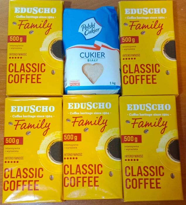 Kawa mielona Tchibo Eduscho Family 500g  5 sztuk+1kg CUKRU GRATIS!