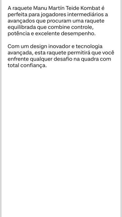 Raquete padel KOMBAT TEIDE com garantia