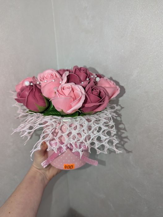 Букети з мила, мильних квітів, цукерок