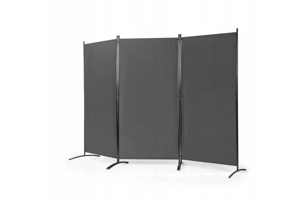 Parawan 3-panelowy szary 260 x 180 cm h