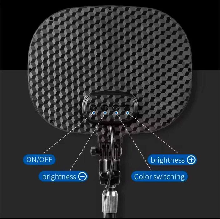Прямокутна світлодіодна LED лампа, для стрімів/відео + тримач телефону