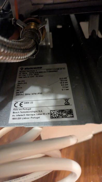 Esquentador ventilado gás natural com 3 anos