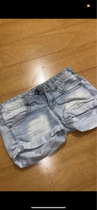 Calções ganga clara