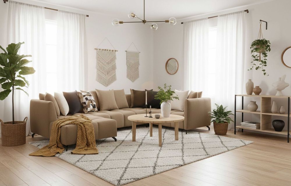 Narożnik VERONA U Styl Skandynawski, Boho | Funkcja Spania | PRODUCENT