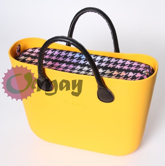 organizer OBAG STANDARD pepitka tęczowa 2 kieszenie wkład OMAY.PL