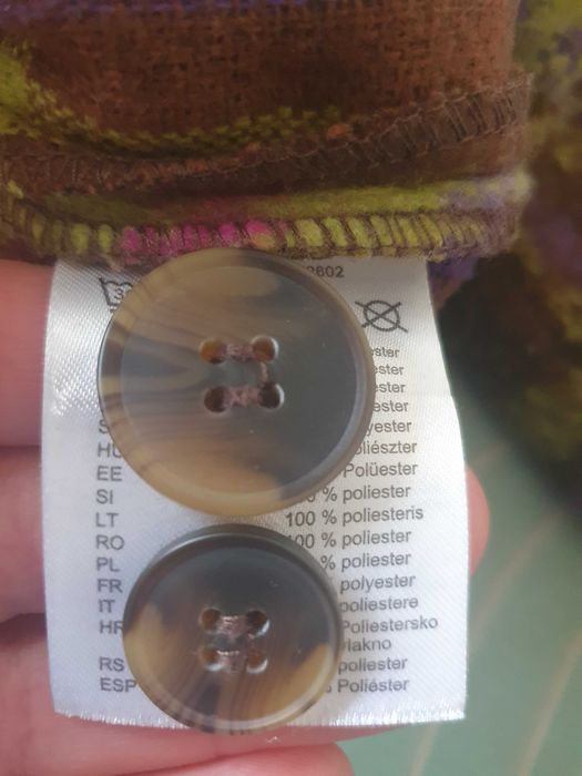 Brązowa w kratkę kurtka, żakiet, klasyczna, PageOne, roz. 42