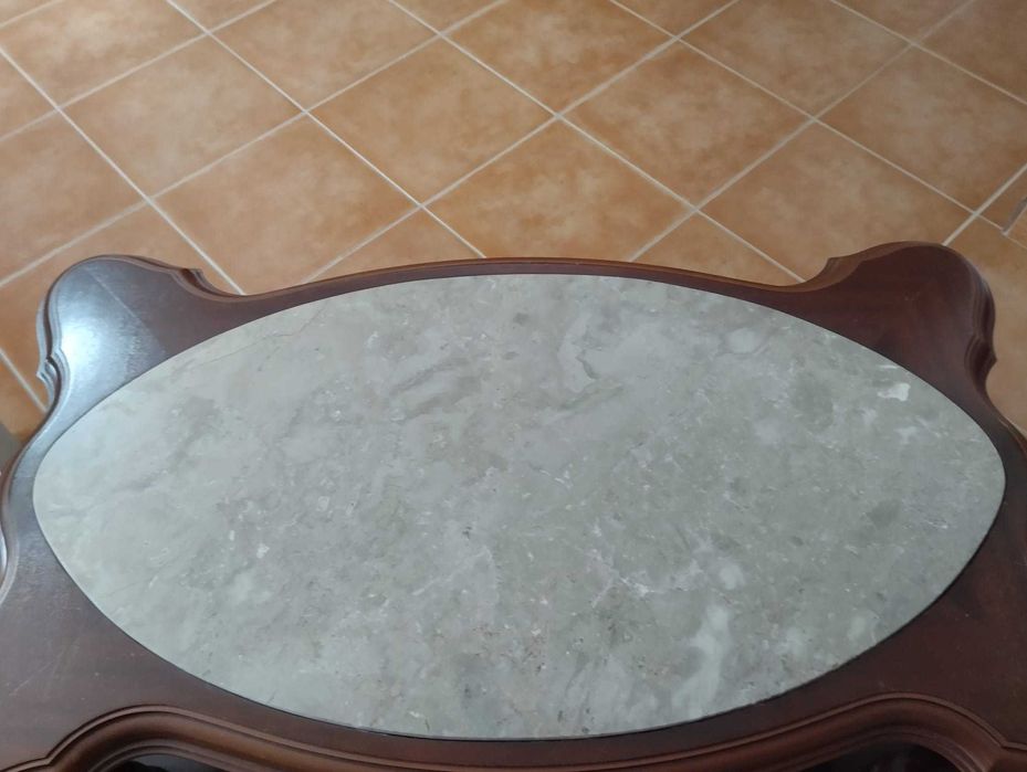 Mesa de centro em mogno e mármore bom preço