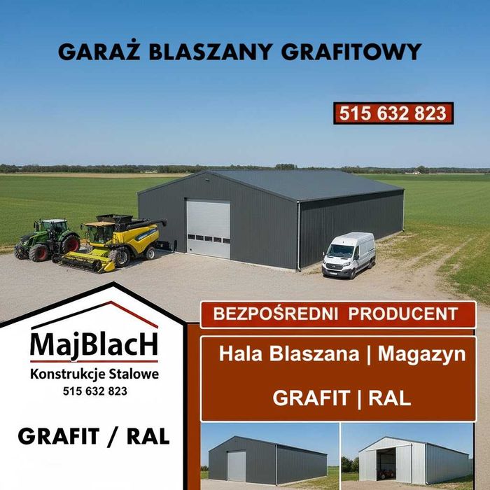 Wiata ZŁOTY DĄB /Hala Garaż / RAL | Montaż Gratis – Maj-BlacH