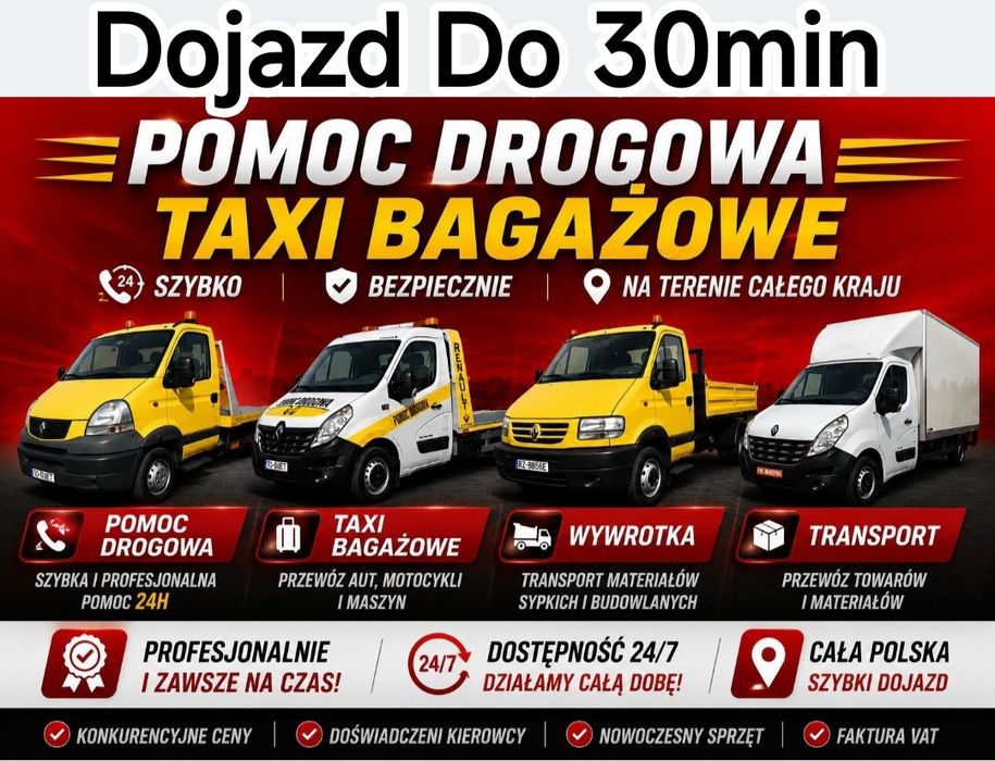 7/24 TANIO Taxi Bagażowe winda,Auto Laweta,Pomoc Drogowa,Laweta,Przeprowadzki Wywóz gruzu Mebli Bagazowka Transport