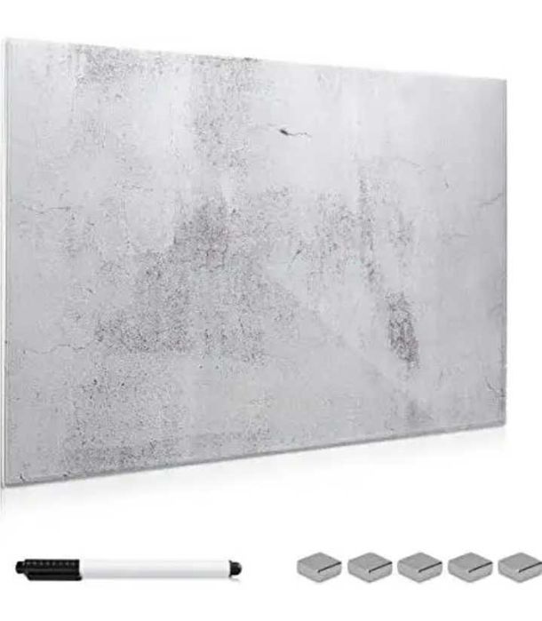 Tablica magnetyczna ze szkła beton 60x40cm Navaris nowa