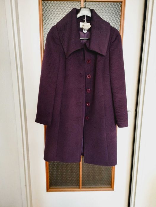 Jesionka nowa, wełniana, fioletowa ciepla