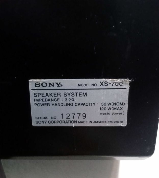 Sony XS-700 APM — Sistema de colunas 3-Way Vintage Sony