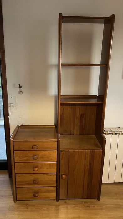 Mobília sala de jantar + sala de estar (madeira pinho - Cerne)