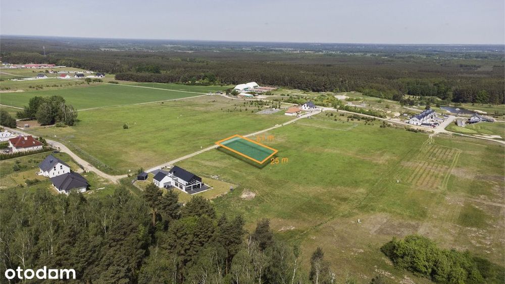 Przytok: 1275m2 pod dom. Media na działce